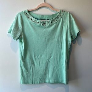 Rafaela turquoise Woman short sleeve shirt size medium